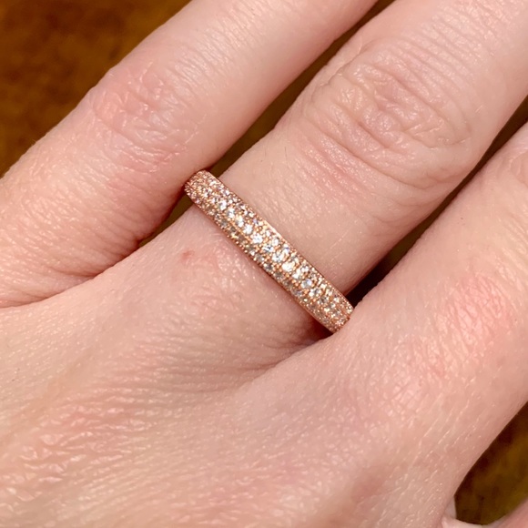 Rose Gold Plated CZ Ring - Picture 1 of 2